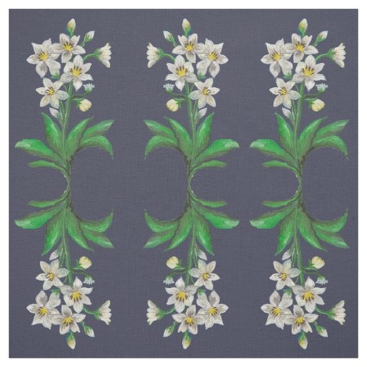 アマゾンの白いユリの花 ファブリック (見本)