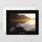 アマゾンの黒い葉書の川の上のボート ポストカード (正面/裏面)