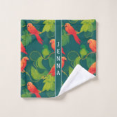 アマゾンオウムレトロカラフルカスタムパターン バスタオルセット (ウォッシュタオル)