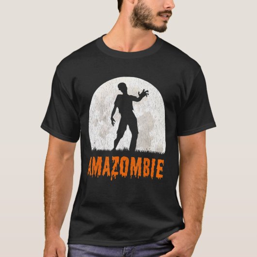 アマゾンビーの同僚が倉庫作業員をからかう Tシャツ (正面)