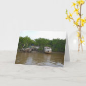 アマゾン川の支柱の家 カード (黄色い花)