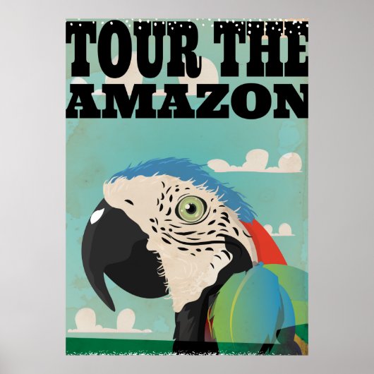 アマゾン ビンテージ 旅行ポスター ポスター (正面)
