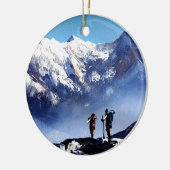 アマダブラムピークエベレストマウンテンのパノラマビュー セラミックオーナメント (左)