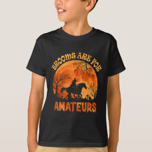 アマチュアのためのヴィンテージホウキ ハロウィーン馬乗り Tシャツ
