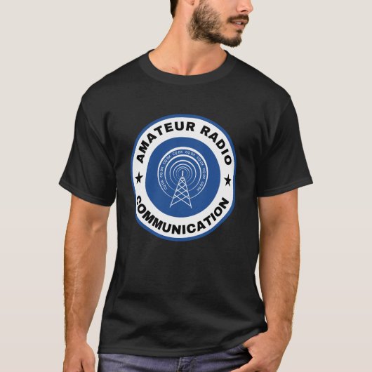 アマチュアラジオ通信Tシャツブルー Tシャツ (正面)