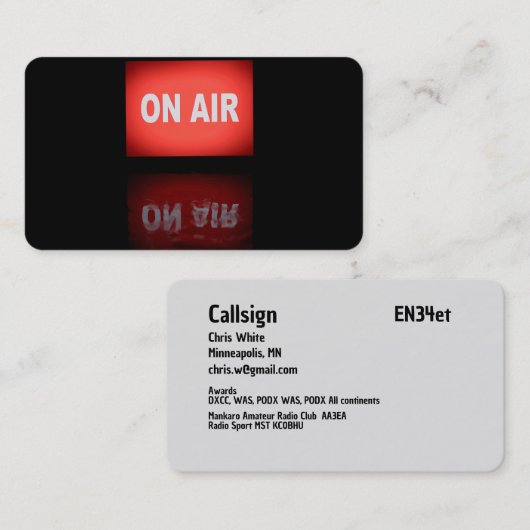 アマチュアラジオ 名刺 (正面/裏面)
