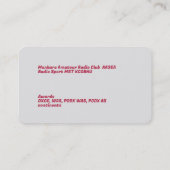 アマチュアラジオ 名刺 (裏面)