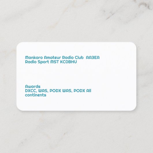 アマチュアラジオ 名刺 (裏面)