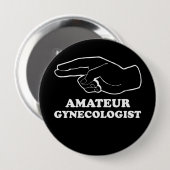 アマチュア婦人科医Tシャツ 缶バッジ (正面&裏面)