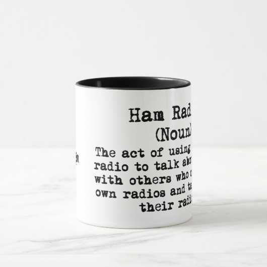 アマチュア無線おもしろいな定義マグはそれをカスタマイズ! マグカップ (中央)