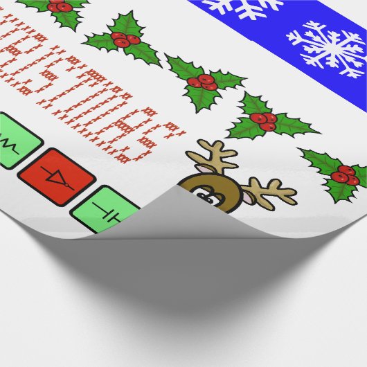 アマチュア無線か電気技師のクリスマスのギフト用包装紙 ラッピングペーパー (角)