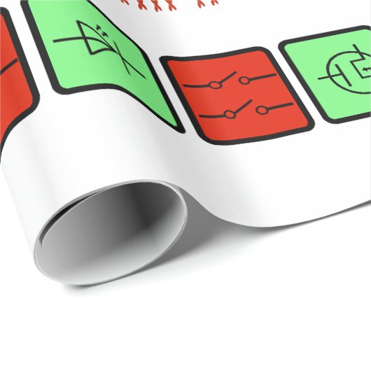 アマチュア無線か電気技師のクリスマスのギフト用包装紙 ラッピングペーパー (ロールコーナー)