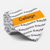 アマチュア無線とオレンジのコールサイン ネクタイ (ロール)