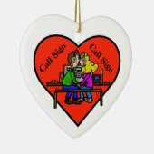 アマチュア無線のカップルのクリスマスのオーナメントはそれをカスタマイズ! セラミックオーナメント (右)