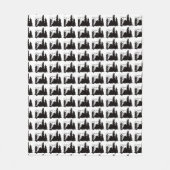 アマチュア無線のキスをするなカップルのシルエットのフリースブランケット フリースブランケット (正面)