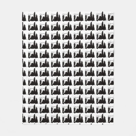 アマチュア無線のキスをするなカップルのシルエットのフリースブランケット フリースブランケット (正面)