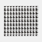 アマチュア無線のキスをするなカップルのシルエットのフリースブランケット フリースブランケット (正面(横))