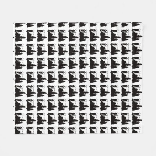 アマチュア無線のキスをするなカップルのシルエットのフリースブランケット フリースブランケット (正面(横))