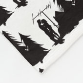 アマチュア無線のキスをするなカップルのシルエットのフリースブランケット フリースブランケット (角)