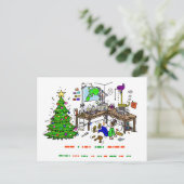 アマチュア無線のクリスマスのモールス符号オペレータ郵便はがき シーズンポストカード (スタンド正面)