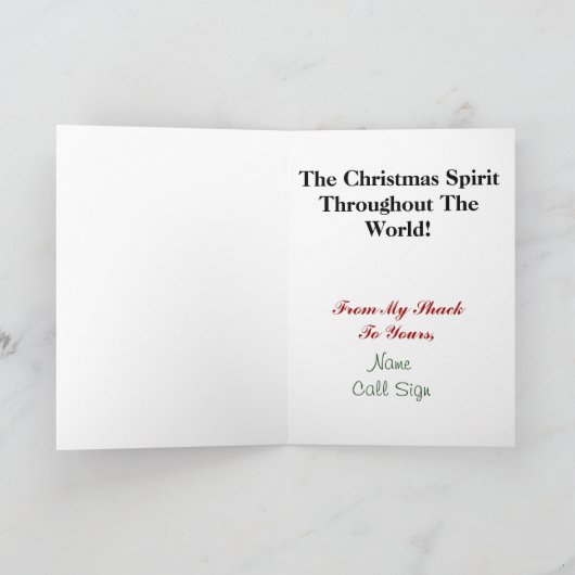 アマチュア無線のクリスマスの精神の伝播カード シーズンカード (内部)