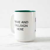 アマチュア無線のコンテストクラブマグ ツートーンマグカップ (正面左)