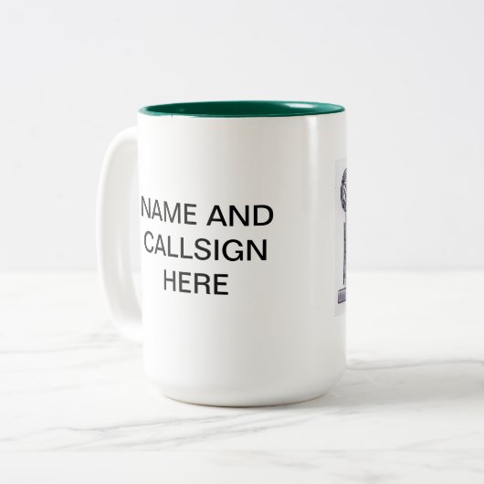 アマチュア無線のコンテストクラブマグ ツートーンマグカップ (正面左)