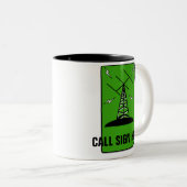 アマチュア無線のパーソナライズなハムの呼出符号のマグ ツートーンマグカップ (正面右)