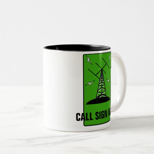 アマチュア無線のパーソナライズなハムの呼出符号のマグ ツートーンマグカップ (正面右)