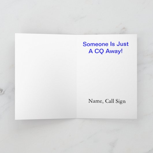 アマチュア無線の世界のコミュニケーション及び友情カード カード (内部)