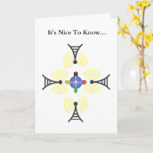 アマチュア無線の世界のコミュニケーション及び友情カード カード (黄色い花)