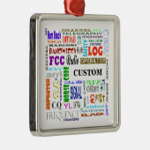 アマチュア無線の単語のコラージュのオーナメントはそれをカスタマイズ! メタルオーナメント (右)