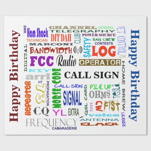 アマチュア無線の単語のコラージュのギフト用包装紙はそれをカスタマイズ! ラッピングペーパー (フラット)