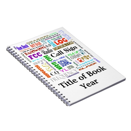 アマチュア無線の単語のコラージュのノートはそれをカスタマイズ! ノートブック (右側)