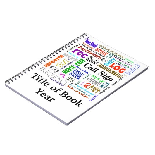 アマチュア無線の単語のコラージュのノートはそれをカスタマイズ! ノートブック (左側)