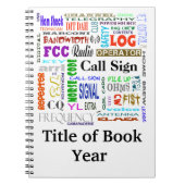 アマチュア無線の単語のコラージュのノートはそれをカスタマイズ! ノートブック (正面)