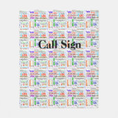 アマチュア無線の単語のコラージュのフリースブランケットはそれをカスタマイズ フリースブランケット (正面)
