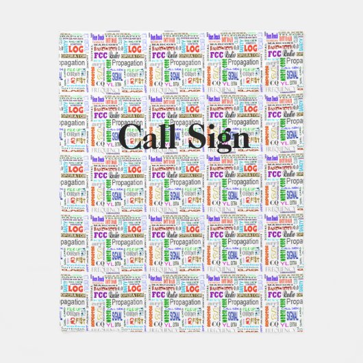 アマチュア無線の単語のコラージュのフリースブランケットはそれをカスタマイズ フリースブランケット (正面)