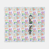 アマチュア無線の単語のコラージュのフリースブランケットはそれをカスタマイズ フリースブランケット (正面(横))