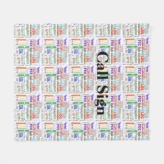 アマチュア無線の単語のコラージュのフリースブランケットはそれをカスタマイズ フリースブランケット (正面(横))