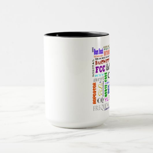 アマチュア無線の単語のコラージュのマグはそれをカスタマイズ! マグカップ (中央)