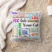 アマチュア無線の単語のコラージュの枕は それをカスタマイズ! クッション (ブランケット)