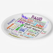 アマチュア無線の単語のコラージュの紙皿はそれをカスタマイズ! ペーパープレート (アングル)