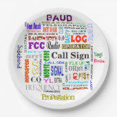 アマチュア無線の単語のコラージュの紙皿はそれをカスタマイズ! ペーパープレート (正面)