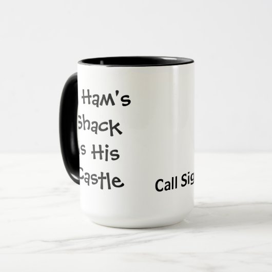 アマチュア無線の城の掘っ建て小屋のマグは それをカスタマイズ! マグカップ (正面左)