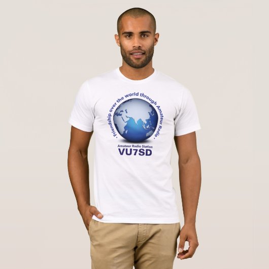 アマチュア無線のTシャツ[アジア]を通した友情 Tシャツ (正面フル)