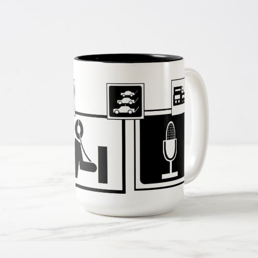 アマチュア無線アイコンマグは呼出符号をカスタマイズ ツートーンマグカップ (正面右)