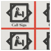 アマチュア無線オペレータアイコンは呼出符号の生地をカスタマイズ ファブリック (クローズアップ)