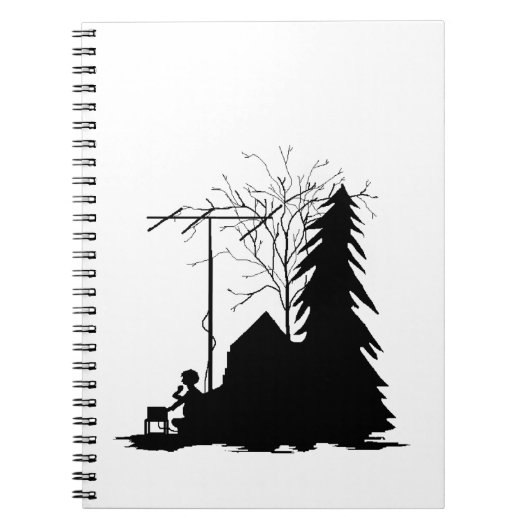 アマチュア無線オペレータシルエットのノート ノートブック (正面)