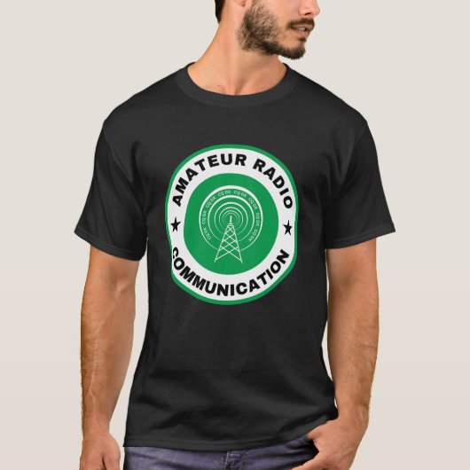 アマチュア無線コミュニケーションTシャツ 緑 Tシャツ (正面)